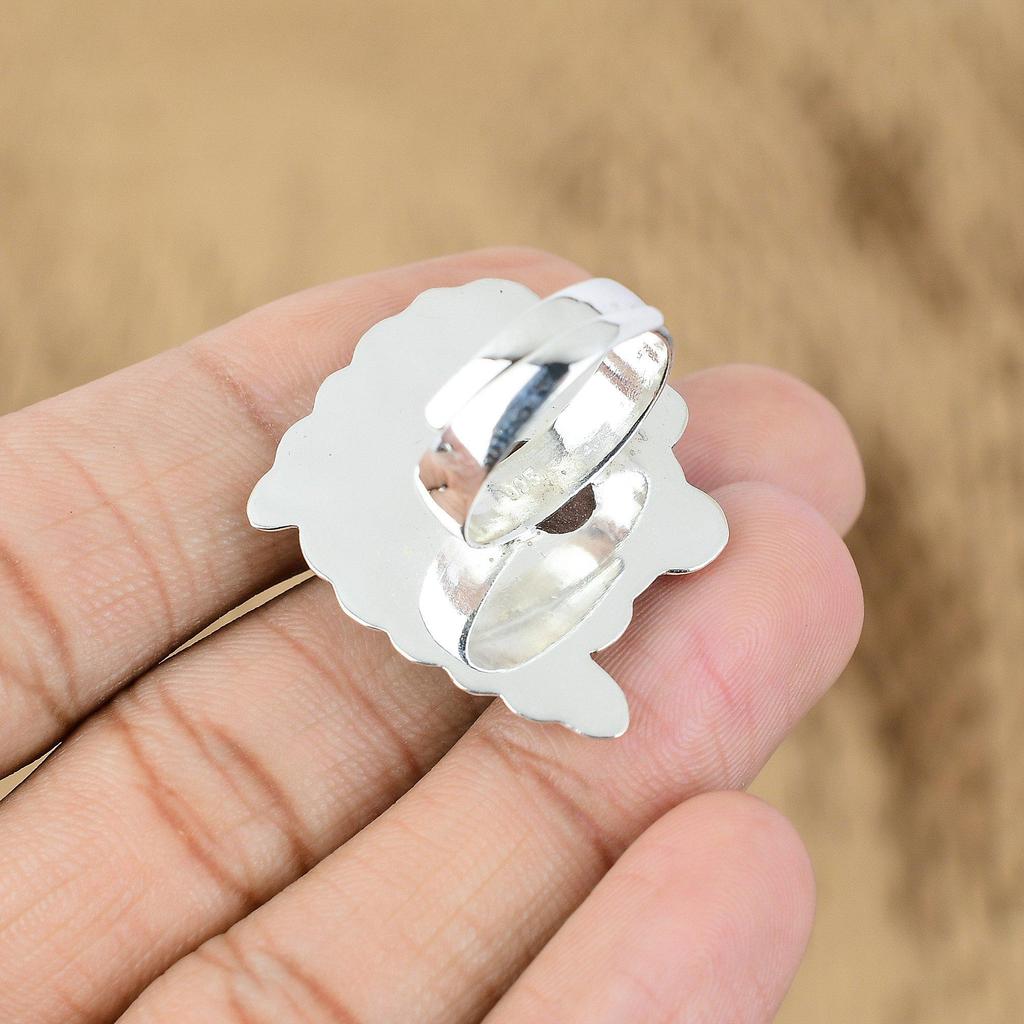 Sterling Silver Oval Crystal Quartz Stone Mother Engagement Unique Handmade Ring