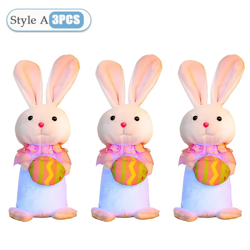 1-3PCS Comprehensive Gift Easter Glowing Bunny Doll Small Rabbit Ornament New Year Home Decoration Festive Holiday Display