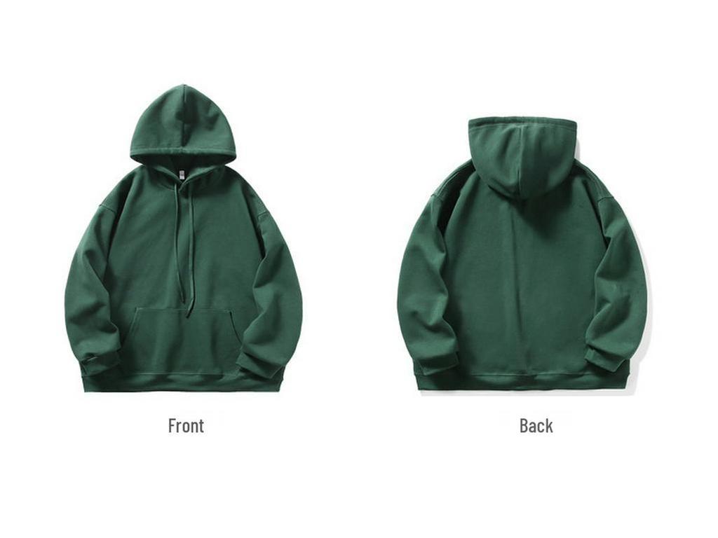 Unisex Heavyweight Hoodie: Solid Color American Street Style for Autumn/Winter
