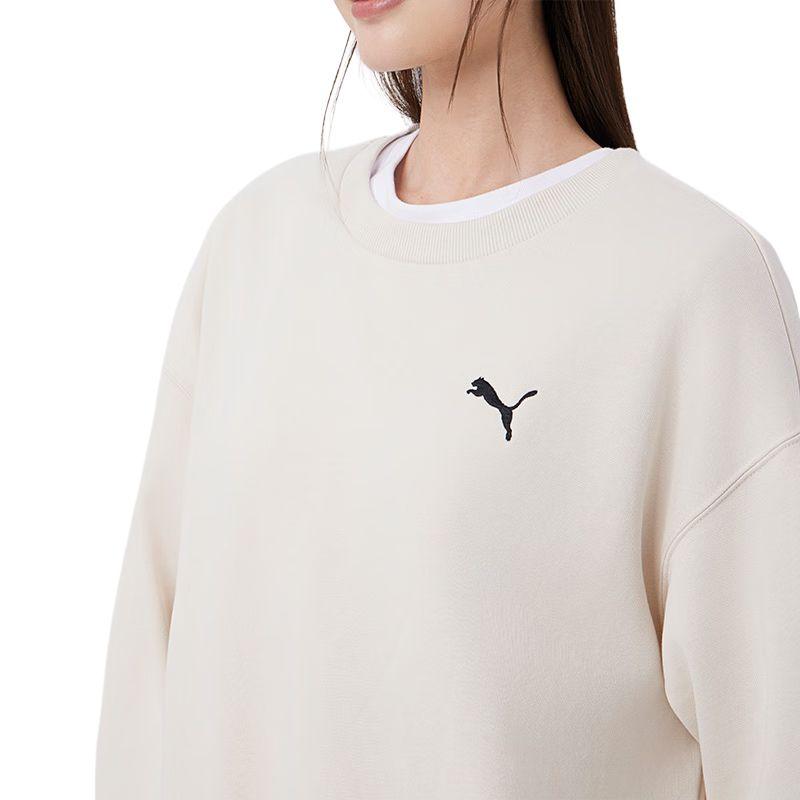 Puma Temel Bisiklet Yaka Uzun Kollu Sweatshirt Unisex Sweatshirt Kar Beyazı 632292-87