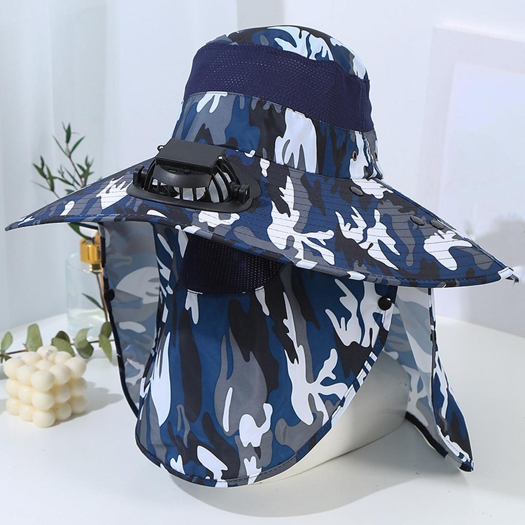 Outdoor Mountaineering Fishing Sun Hat With Large Solar Fan