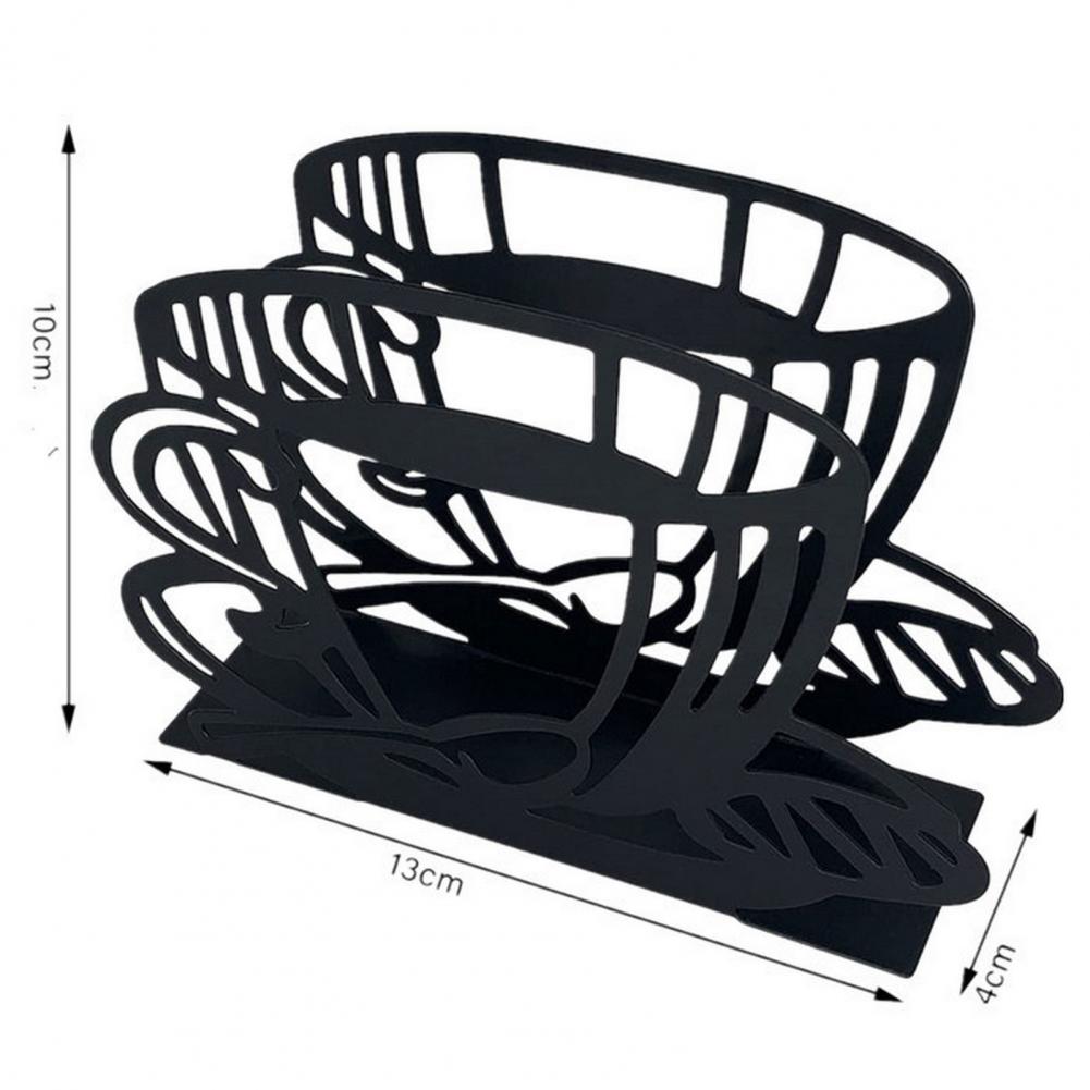 Tissue Holder Coffee Cup Shape Stainless Steel Tissue Dispenser Kitchen Restaurant Table Napkin Holder Household Supplies