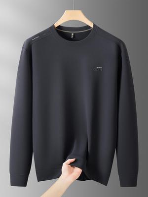 Men's Thickened Plus Velvet Hoodie - 2025 Autumn/Winter New Arrival, Long Sleeve, Round Neck, Warm Base Layer, Plus Size.