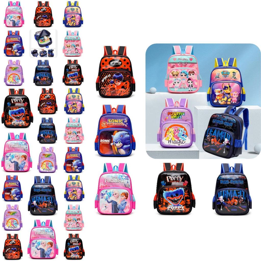 New Cartoon Kindergarten Backpack Waterproof And Durable Large Capacity Suitable For 3-8 Year Old Children Nylon Material 14-inch Size 20-35l Capacity