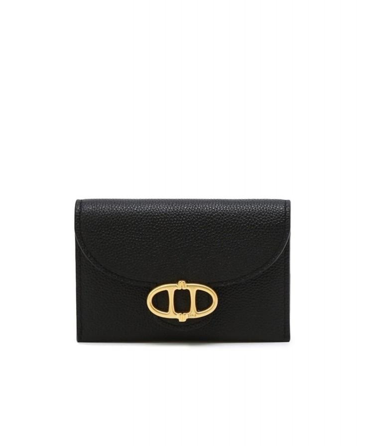 Athe Vanessabruno Black Shrunken Flap Accordion Card Wallet Aaho6E342Bk