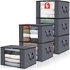 Clothes storage bag, blanket storage bag, foldable non-woven closet organizer, gray