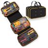 Roll Up Tool Bag with 3 Clear Window Cases Tri-fold Tool Bag Organizer Detachable Oxford Fabric Ideal for Crafts DIY Repair Men