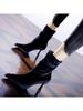 Elegant Pleated Pointed High-heeled Boots 2025 Autumn and Winter New Banquet Red Suede Wedding Shoes Temperament Stiletto Short Boots Women