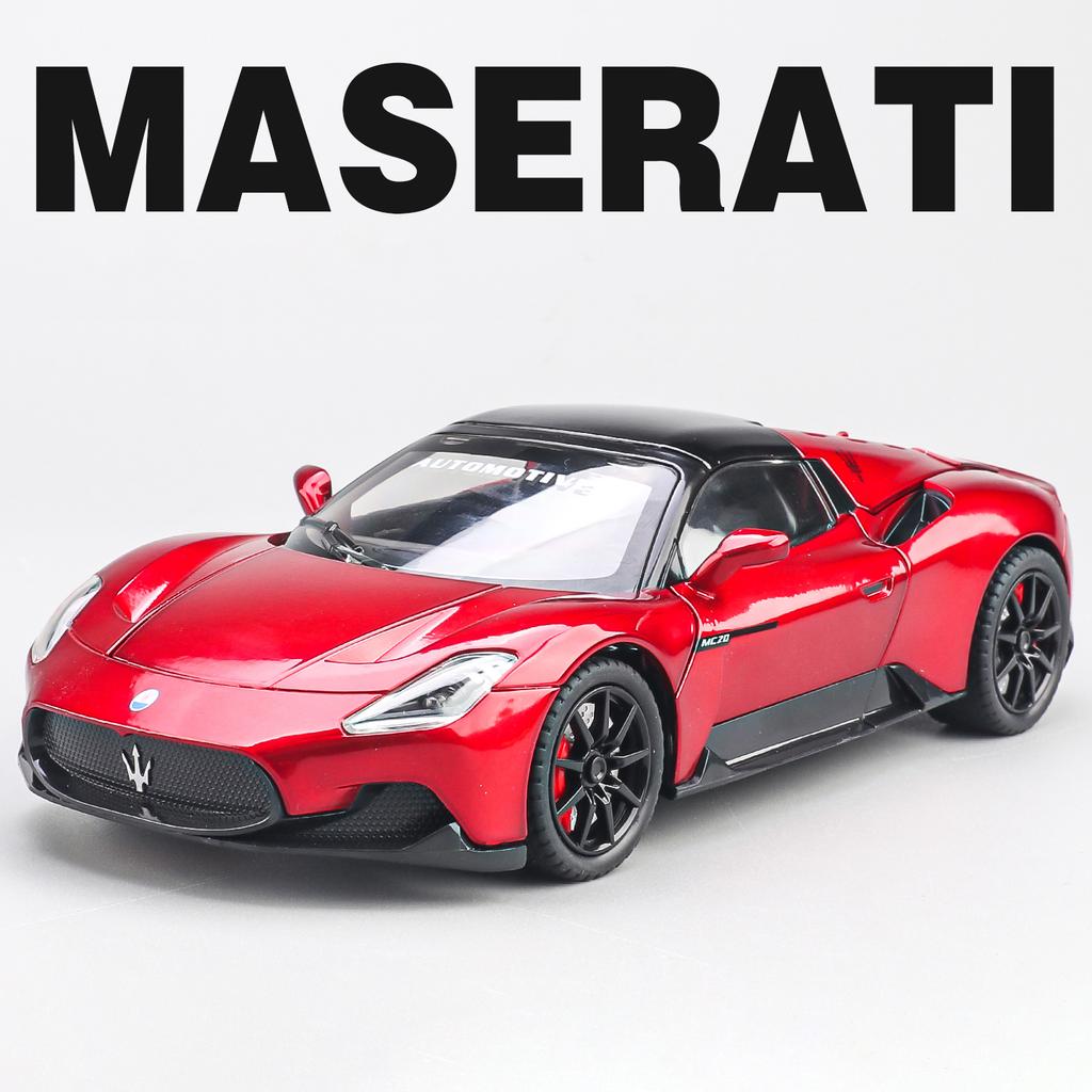 Maserati MC20 AMG Supercar im Maßstab 1:24, aus Metallguss, mit Sound und Lichteffekten, Sammlerstück für Kinder, ideales Geburtstagsgeschenk