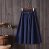 Gonna Estiva Midi al Ginocchio da Donna con Cintura Moda Coreana Donna Vita Alta Pieghettata Linea ad A Gonna da Scuola Femminile