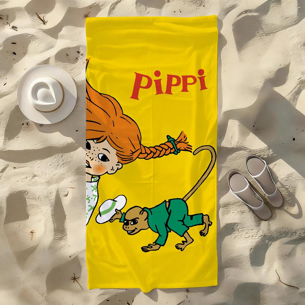 P-Pippi L-Langstrumpf Handtuch Für Schwimmen Yoga Fitnessstudio Schnelltrocknend Weich und hautfreundlich Strandtücher Ganzjahres