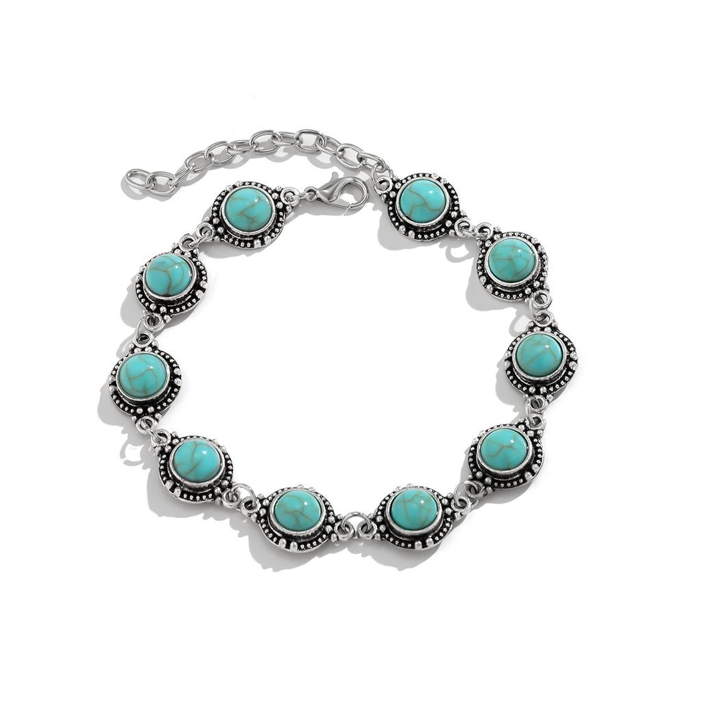 Accessories, Simple and Versatile Retro Ethnic Style Anklets, Beach Metal Alloy Turquoise Feet for Women
