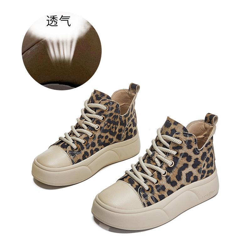 High-top women's shoes 2025 autumn new shoes women's shoes versatile platform-soled single shoes casual sports little white shoes women