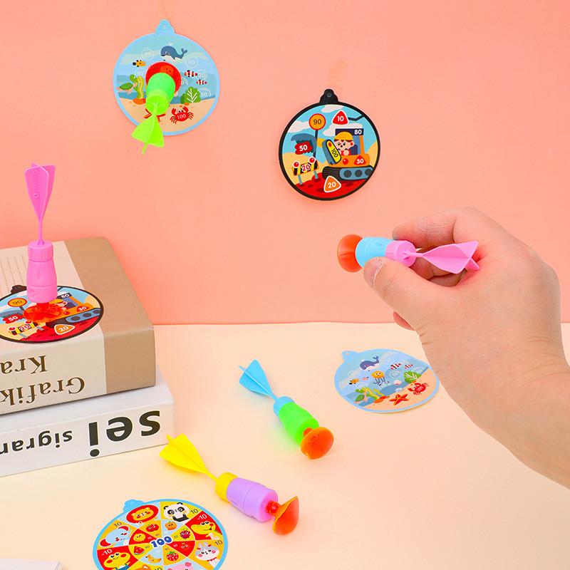 Cartoon Dartboard Playroom Toy With Suction Cups Paper Construction For Kids