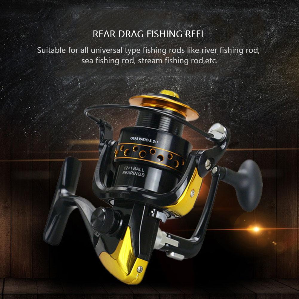 12+1BB Fishing Reel Foldable Arm Rocker Rear Drag Spool Fish Spinning Wheels AD8000
