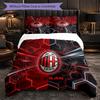 AC Milan Pattern 3 Pieces Bedding Set Soft Microfiber Duvet Cover with Pillow Cases for Bedroom