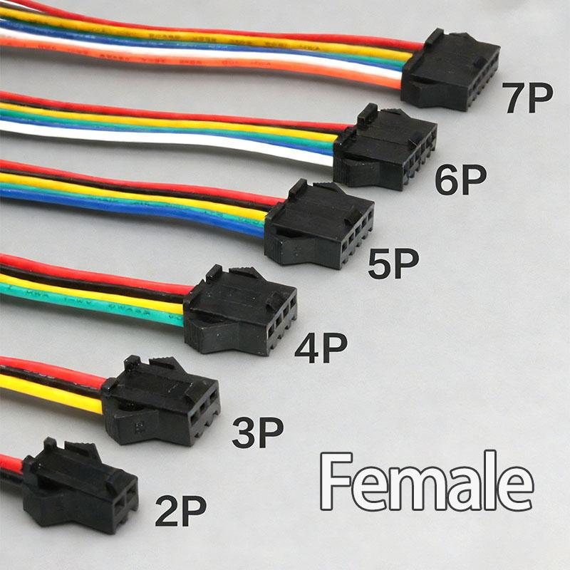 2/10Set SM Terminal Wire JSTDocking Plug20CM Length 2/3/4/5/6Pin2.54MM Male Female Connector Tin Plated for Electronic Component