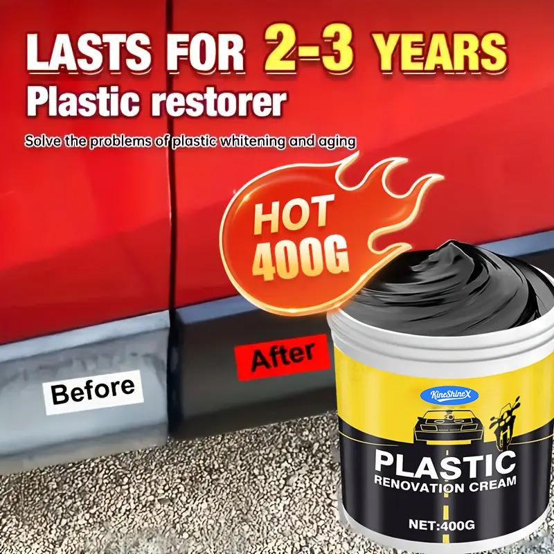 400g Auto Kunststoff Gummi Reparaturcreme Innenraum Restaurations Politur Wachs Anti-Rissbildung Anti-Aging Reifenglanz Leder Sitzpflege für Außen Innenraumverkleidung