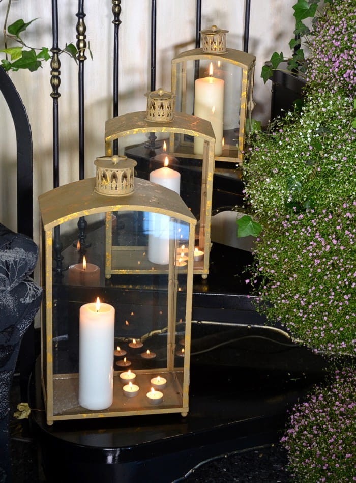 Decorative lantern gold vintage chic 46 cm