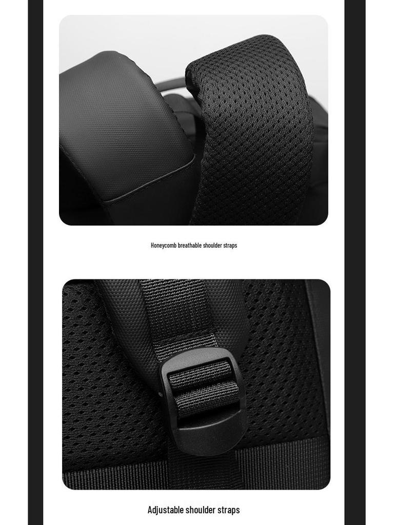 Expandable Men's Travel Backpack for Business and Short Trips - Large Capacity and Multifunctional Laptop Bag