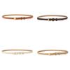 Womens Genuine Leather Slim Waist Belt For Dresses And Shirts With Metal Buckle For Casual Or Office Wear