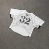 Moda Y2K Empalme Deportivo Cuello en V Manga Corta Camiseta Street American Casual Fitness Traje de Entrenamiento de Fútbol