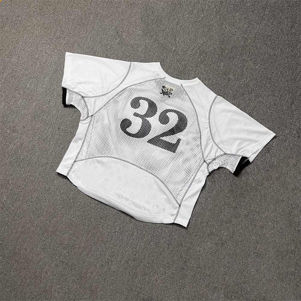 Moda Y2K Empalme Deportivo Cuello en V Manga Corta Camiseta Street American Casual Fitness Traje de Entrenamiento de Fútbol