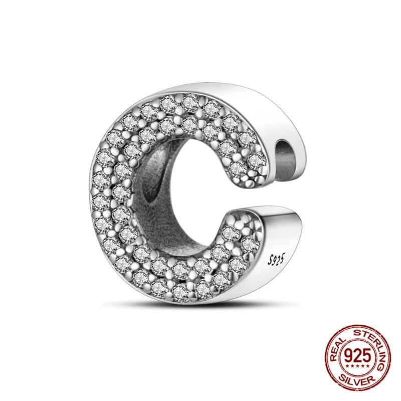 Original Beads 100% 925 Silver 26 Letters A-Z Charms Fit Original Bracelets & 3mm DIY Jewelry Making Women Gifts