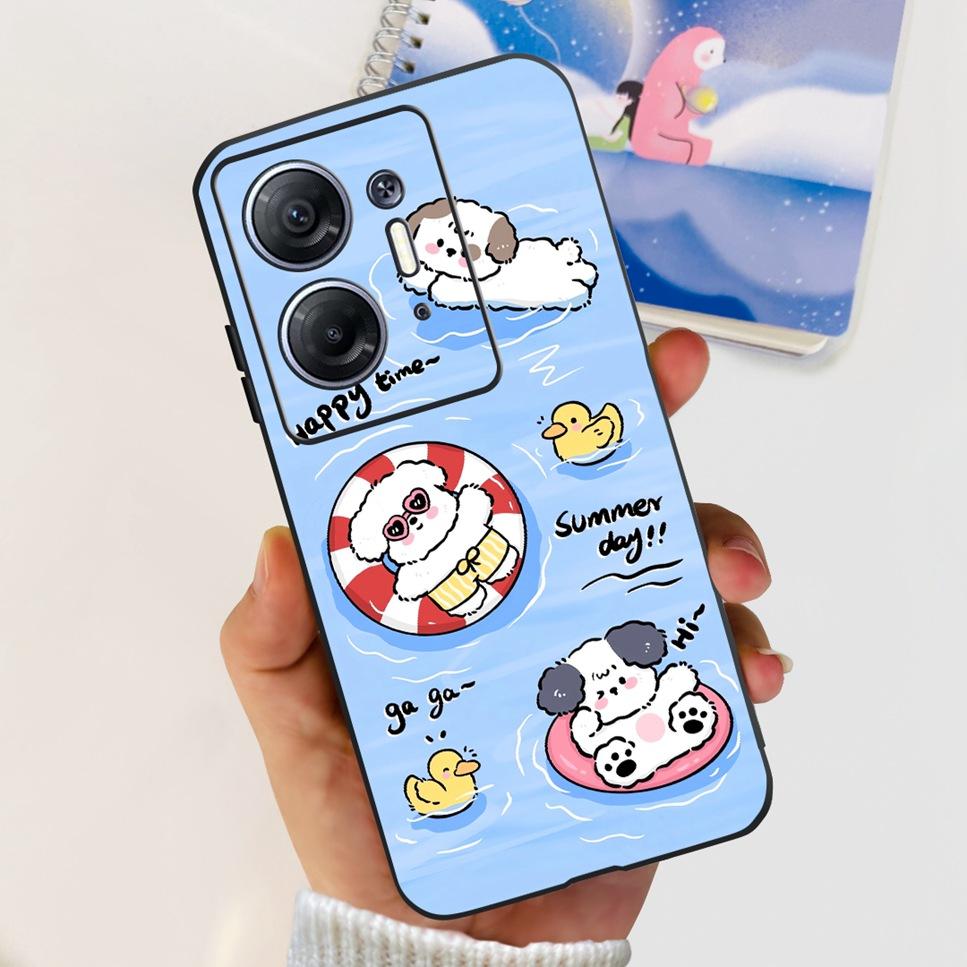 For Infinix Hot 30 5G 6.78" Case Flower TPU Soft Silicon Black Cover For Infinix HOT 30 Hot30 X6832 Astronaut Phone Cases Fundas
