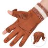 New Winter Outdoor Bicycle Suede Gloves Are Suitable for Men's Windproof and Thick Velvet Knitted Touch Screen Insulation