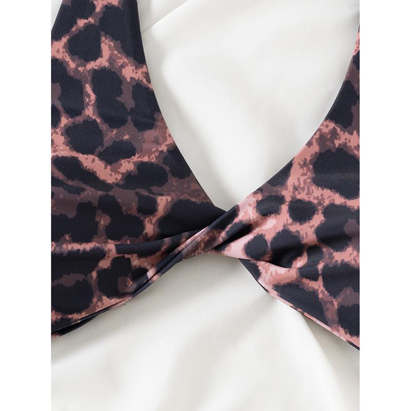 New Sexy Leopard Print One Piece Swimsuit Women Swimwear Cut Out Monokini Thong Micro Bikini Bodysuit Summer Bathing Suit