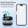 Bluetooth 5.3 Wireless Earbuds ENC Noise Cancelling Mic 50H Playtime Deep Bass Stereo Sound IP7 Waterproof LED Display Mini In-E
