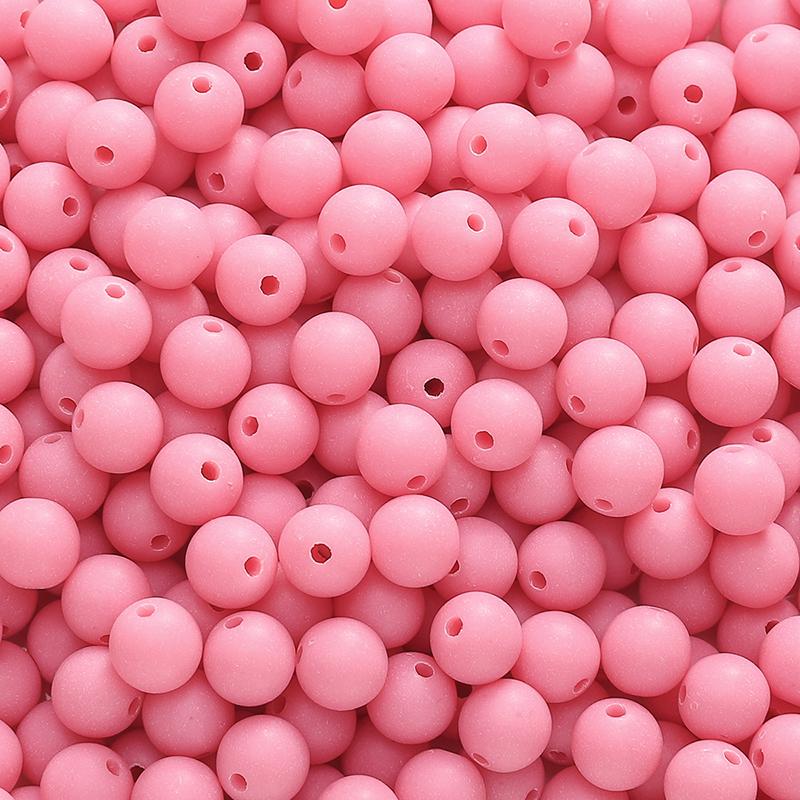 23-500Pcs Acrylic Beads Solid Colored Frosted Round Beads For DIY Bracelet Necklace Jewelry Making Accessories