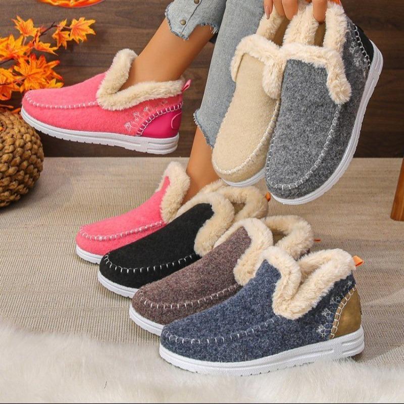 Fashion 2025 New Plus Size Snow Boots Fashion Flat Warm Plus Velvet Cotton Boots