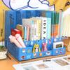 Desk File Organiser 4 Sections Sturdy Desktop Plastic Magazine File Holder Frames File Dividers Cabinet File Rack Display