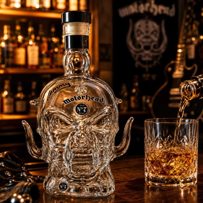Bottiglia di Whiskey Teschio Vuoto Motorhead Articolo da Collezione Band Rock Caraffa di Vetro Decorazione Bar Casa Bottiglia per Conservare Liquori