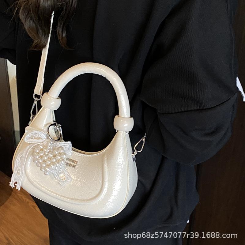 Premium Sense Niche Bag Women's 2025 New Spring and Summer Versatile Messenger Bag Exquisite Mini Small Bag Half-moon Bag