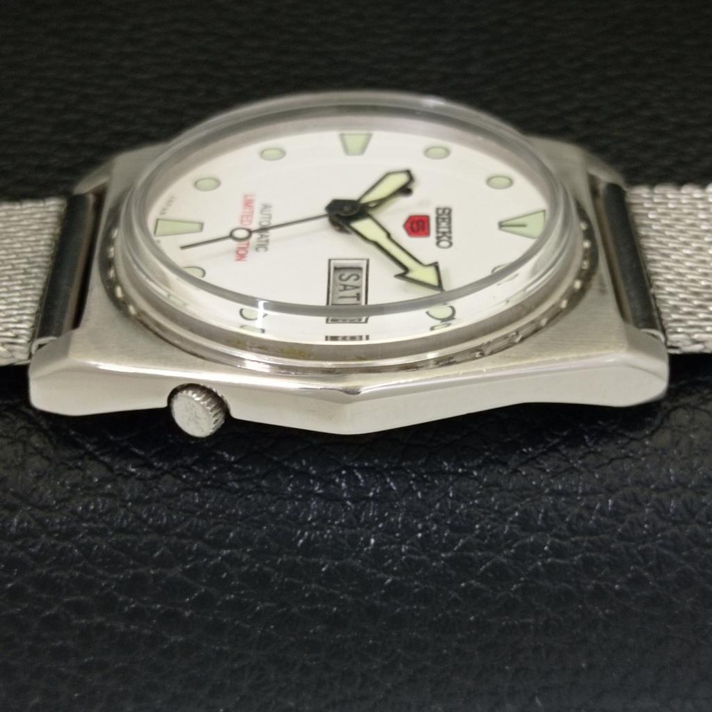 VINTAGE SEIKO 5 AUTOMATIC 6119B JAPAN MENS WHITE COLOR DIAL WATCH a702360-5 R124-a702360