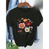 Buntes T-Shirt mit Blumenmuster in europäischer Größe, perfekt für den lässigen Alltagsgebrauch