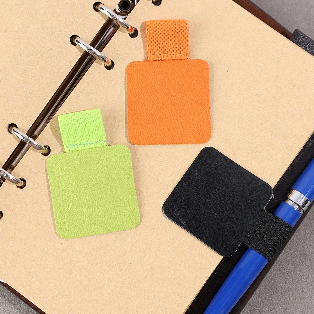 Easy To Carry Self-Adhesive PU Leather Pen Clip Pencil Elastic Loop Cover Ring for Diary PlannerClip for Apple ICell Phone IPencil Hol Practical Use