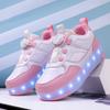 Scarpe da corsa a quattro ruote per bambini Scarpe basse staccabili Ricaricabili USB Luminose Scarpe sportive Ragazze Pattini a rotelle Scarpe da ragazzo