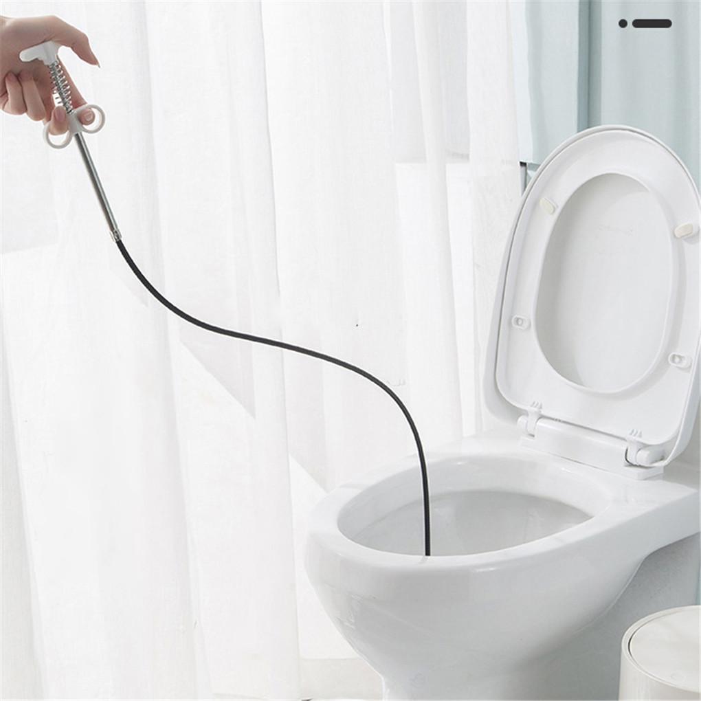 Drain Sewer Dredge Spiral Drain Clog Remover 1.6m Spring Pipe Dredging Tool with Grapnel for Kitchen