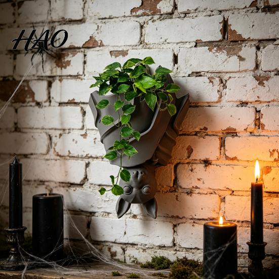 Sturdy Lightweight Planter Bat Resin Plant Pot Hanger, Gothic Hanging Flower for Garden Novelty Indoor Decoration, 3D Printed Weatherproof Succulents