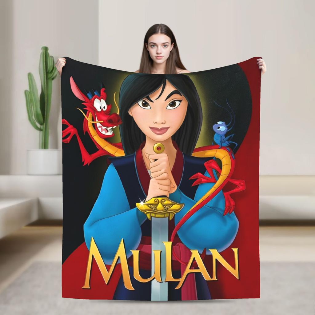 Mulan Cartoon Blankets  Airplane Travel Flannel Throw Blanket For Outdoor Soft Warm Custom Quality Bedspread Birthday Gift