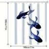 Modern Nordic Design Digital Print Shower Curtain, Polyester, Multicolor with Hooks, Machine Washable, Line Color, Home Decor
