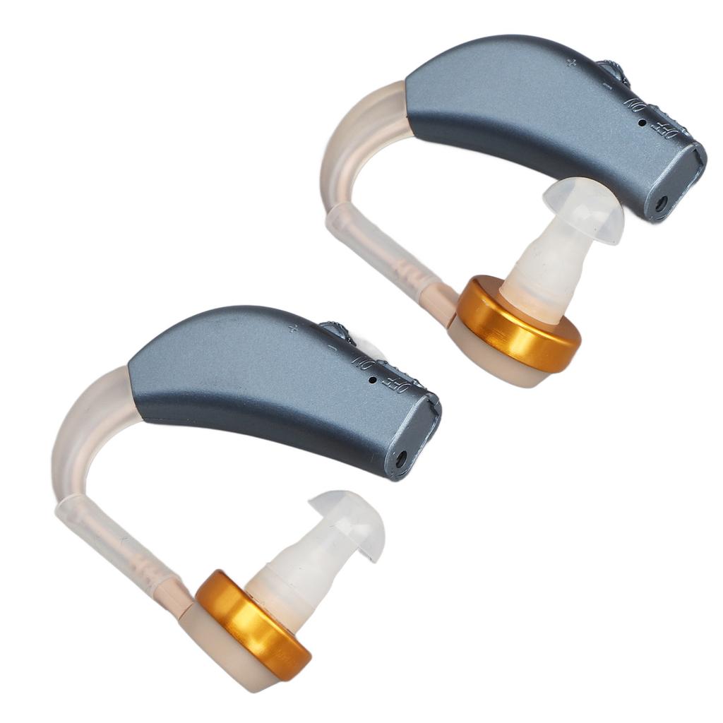 1 Pair Rechargeable Sound Amplifier Silicone Ergonomic Sound Aid Low Noise Compact Light Ear Listening Device Blue