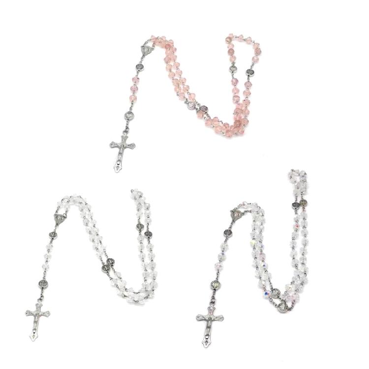 Catholic Necklace for Women Cross Charm Long Chain Christian Amulet Necklaces