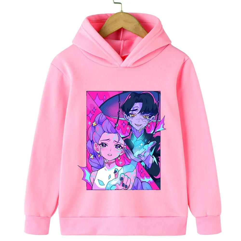 KPop Devil Hunter Cartoon Printed Girl and Boy Hooded Fashion Casual Hoodie