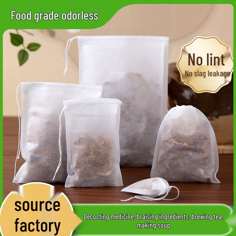 Large Disposable Food-Grade Non-Woven Straining Bag with Drawstring 5x7cm [100 pcs/pack]