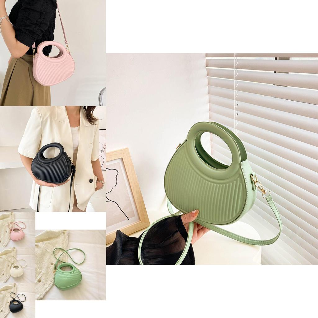 Stylish Summer 2023 Pu Womens Handbag Trendy Round Purse With Zipper Closure